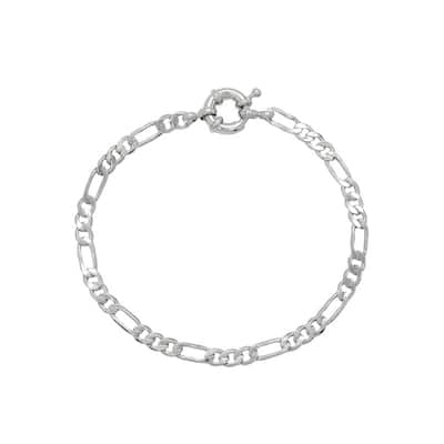 Victoria Townsend Small Fine Silver Plated Figaro Bracelet-7.5"