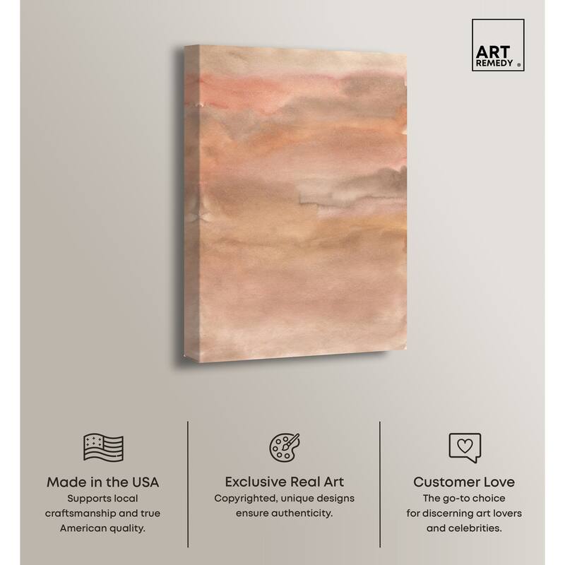 Art Remedy Sienna Pigments Blend Gallery Wrapped Boho Abstract 1 Piece Canvas Wall Art