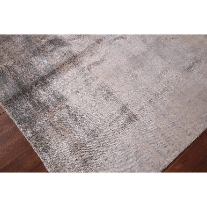 Abstract Indian Area Rug Hand-Knotted Wool Carpet - 5'8"x 7'10"