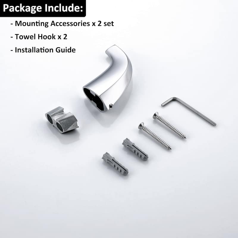Wall Mounted Towel Hook Bathroom Robe Hook(2 pieces)