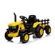 preview thumbnail 1 of 30, Ride on Tractor, 12 V Battery Powered Electric Vehicle Toy w/Remote Control,music, LED Lights, Removable trailer bucket Yellow