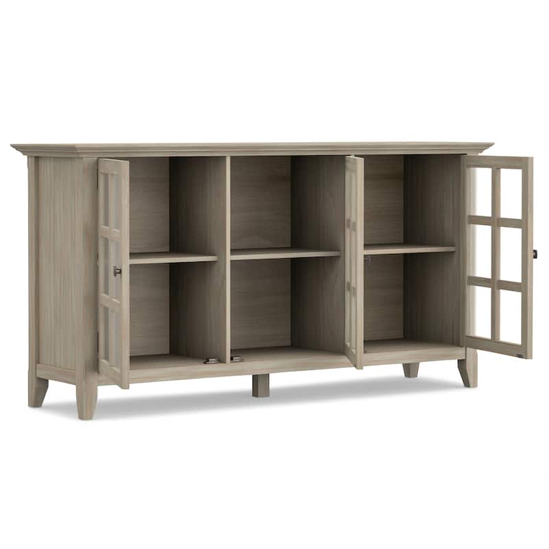 WYNDENHALL Normandy SOLID WOOD 62 inch Wide Transitional Wide Storage Cabinet - 62"w x 18"d x 34" h