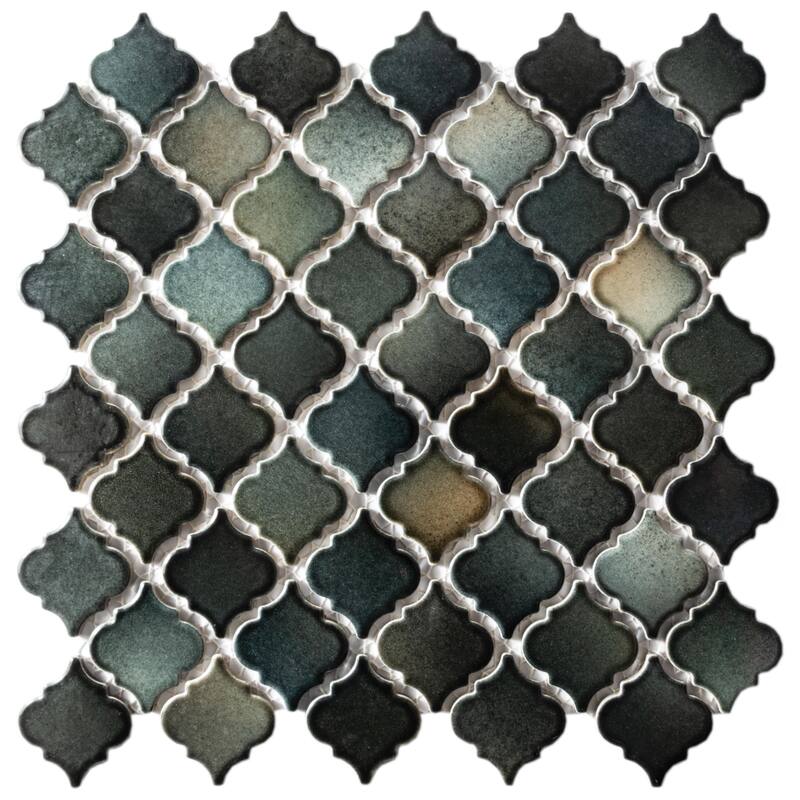 Merola Tile Hudson Tangier Stormy Night 12-3/8" x 12-3/8" Porcelain Mosaic Floor and Wall Tile