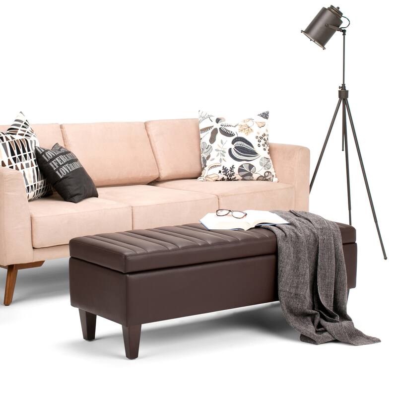 WYNDENHALL Garret 48 inch Wide Contemporary Rectangle Storage Ottoman