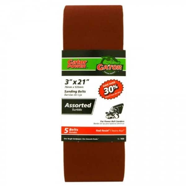 Shop Gator 7020 Aluminum Oxide Sanding Belts Assorted Grits 3 X
