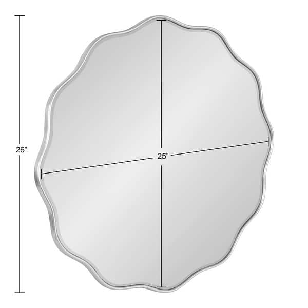dimension image slide 4 of 6, Kate and Laurel Viona Round Scalloped Mirror