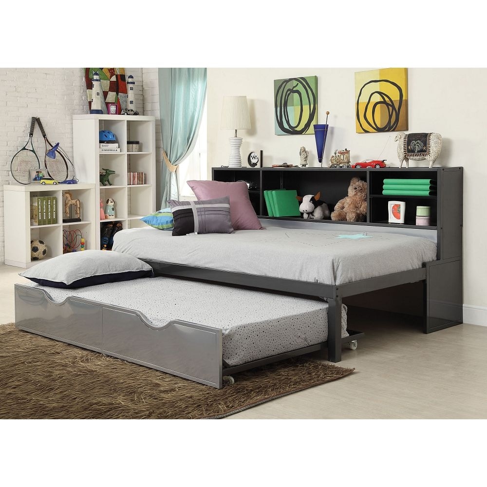 Trundle bed 2025 with headboard storage
