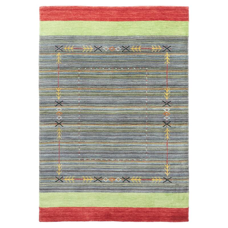 ECARPETGALLERY Hand Loomed Kashkuli Gabbeh Grey Wool Rug - 3'11 x 5'7