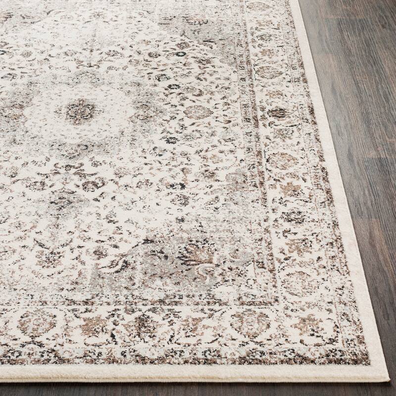 Lena Warm Gray Traditional Area Rug - 5'3" x 7'3"