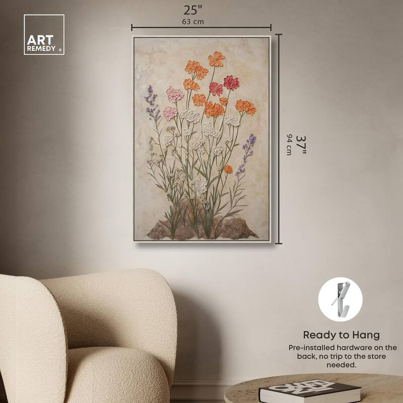 Sculpted Flora Frieze II Canvas by Art Remedy