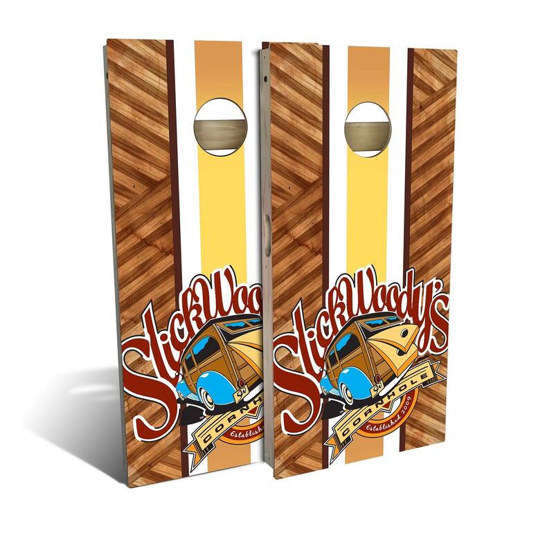 Striper Outdoor Cornhole Board Set - All-Weather 2x4 - Include Hole Lights