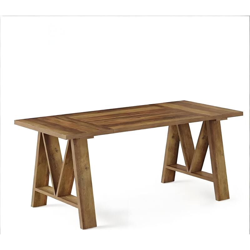 Home Office Table Dining Table, Coffee Table Greeting Table for 4-6, Wooden Kitchen Table with Stable Legs