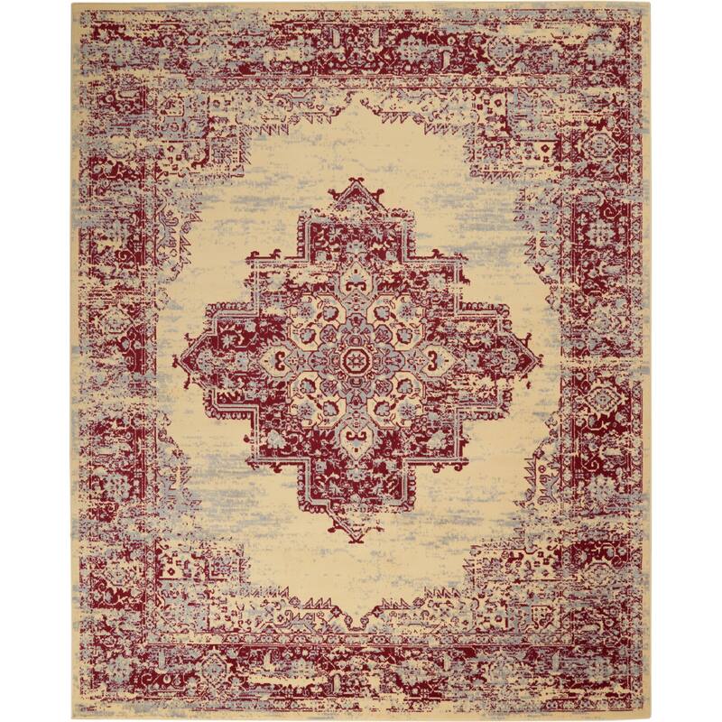 Nourison Grafix Distressed Vintage Medallion Area Rug
