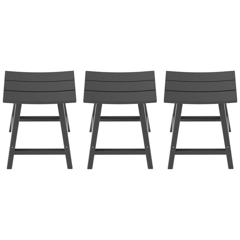 Polytrends Laguna Hdpe All Weather Outdoor Patio 24" Saddle Seat Counter Stool (Set Of 3)