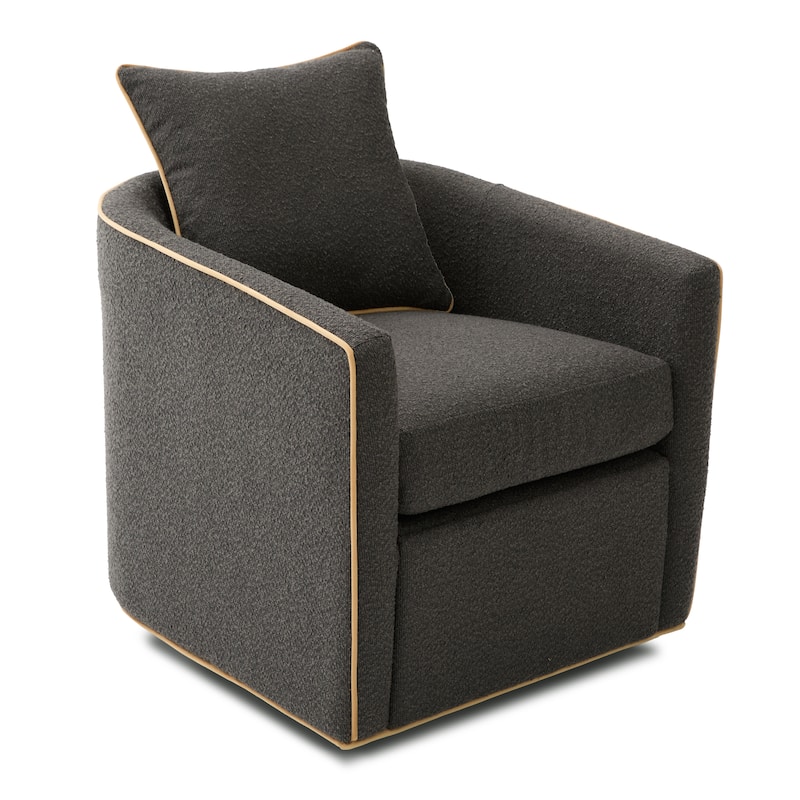 Christopher Knight Home - Averly Modern Upholstered Swivel Accent Chair with Curved Arms - Dark Grey