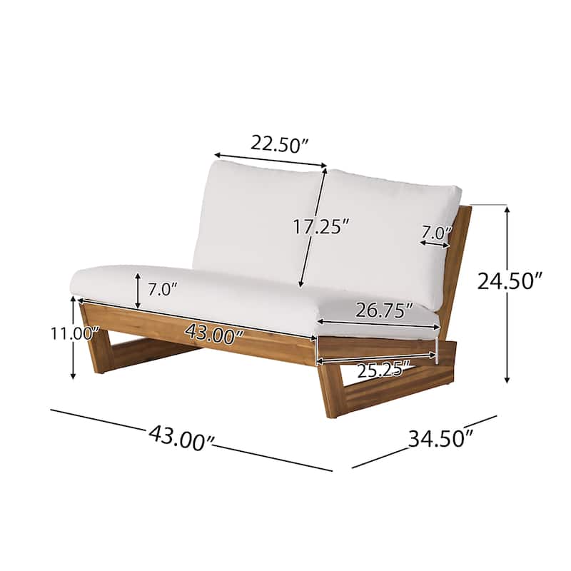 Sherwood Outdoor 4-Seater Wood Chat Set by Christopher Knight Home