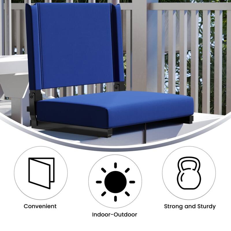 Ultra-Padded Stadium Chair - 18"W x 14"D x 18"H - 18"W x 14"D x 18"H