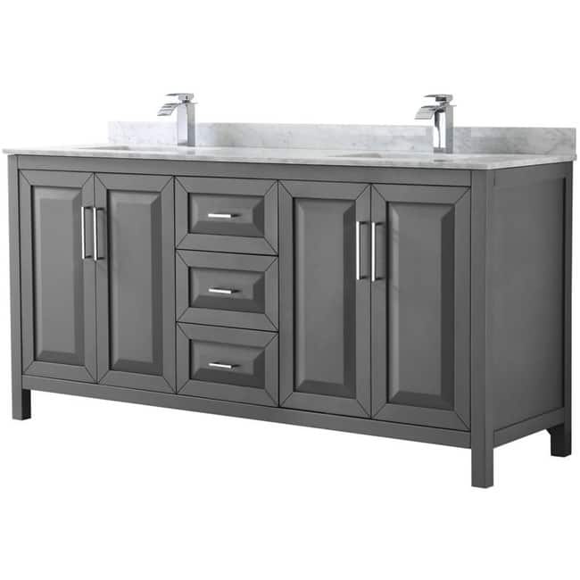 Wyndham Collection Daria 72" Free Standing Double Vanity Set with MDF