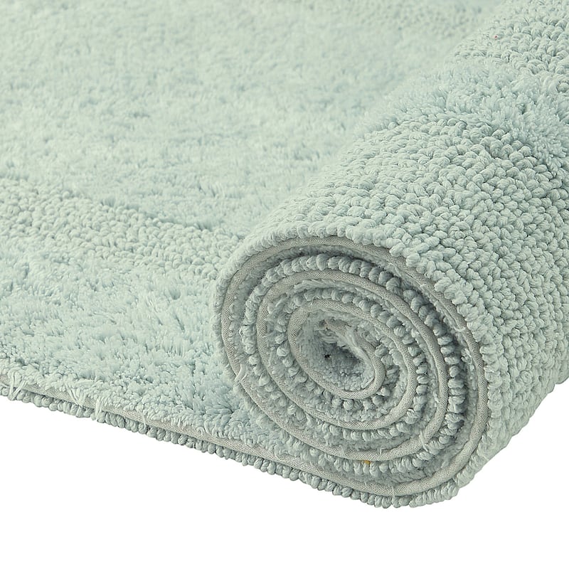 Better Trends Bath Rugs 100% Cotton Reversible Highly Water Absorbent Bathroom Rug for Shower, Sink, Bath Mats - Lux Collection