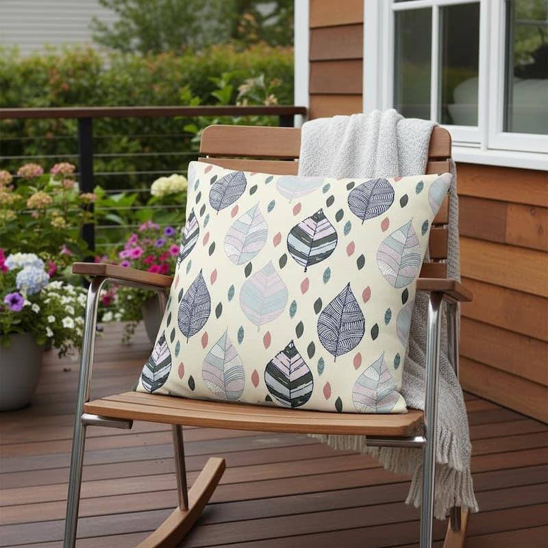 HomeRoots Set of Two 16" X 16" Green and Yellow Blown Seam Botanical Indoor Outdoor Throw Pillow - 16.00' X '16.00' X '5.00 - Green/Yellow - 16.00' X '16.00' X '5.00