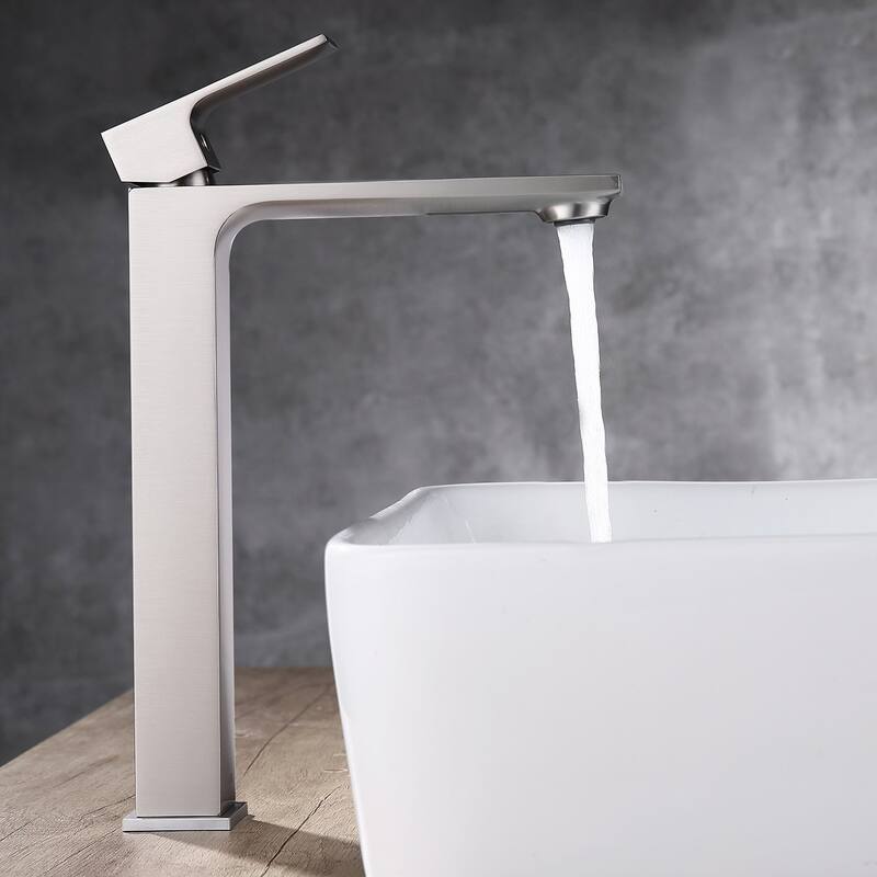 Single Handle Vessel Sink Bathroom Faucet With Pop Up Drain Assembly