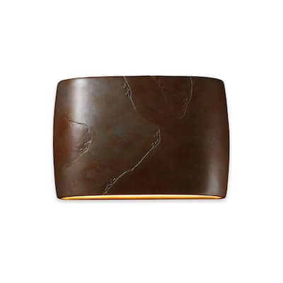 Justice Design Group Ambiance ADA Outdoor Large Ceramic Wide Oval Wall Sconce