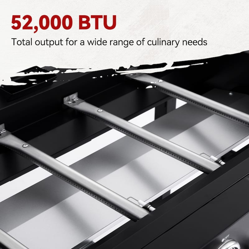 Royal Gourmet GB4001B Flat Top 4-Burner Propane Gas Grill Griddle