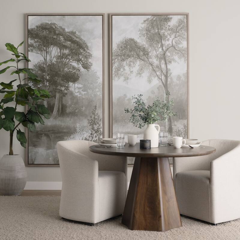 Jovani Solid Brown Mango Wood Round Dining Table - 48.0L x 48.0W x 30.0H Inches - Espresso