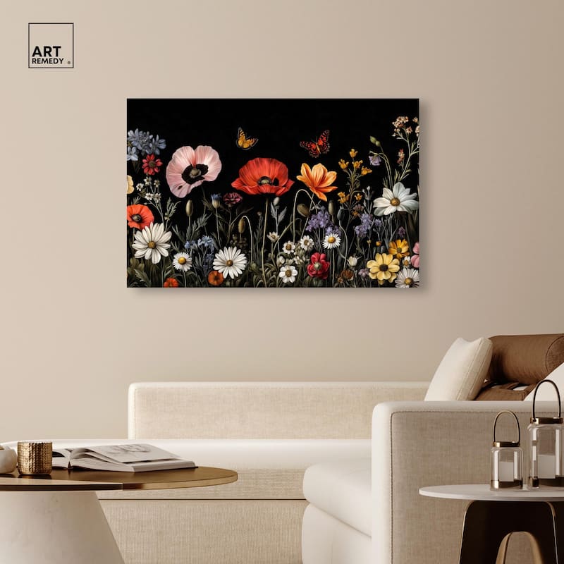Wildflower Panorama Canvas by Art Remedy, Gallery Wrapped