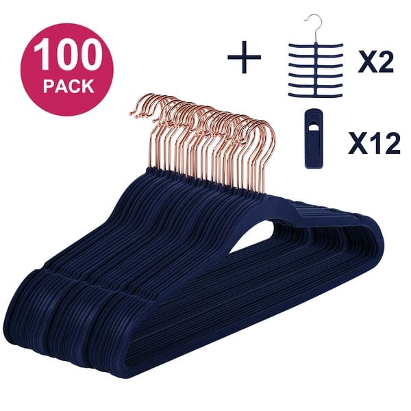 slide 1 of 8, Premium Space Saving Velvet Hangers Holds Up To 10 Lbs(50/100 Packs Option)