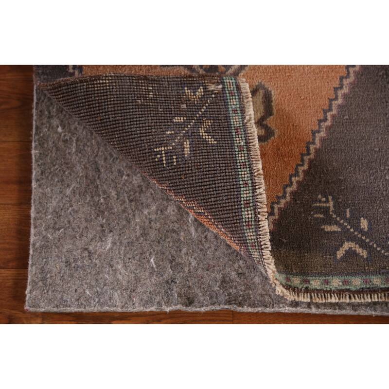 Hand Knotted Oriental 100% Wool Carpet Transitional Geometric Oranges & Rust Anatolian Area Rug - 3' 0'' X 1' 7''