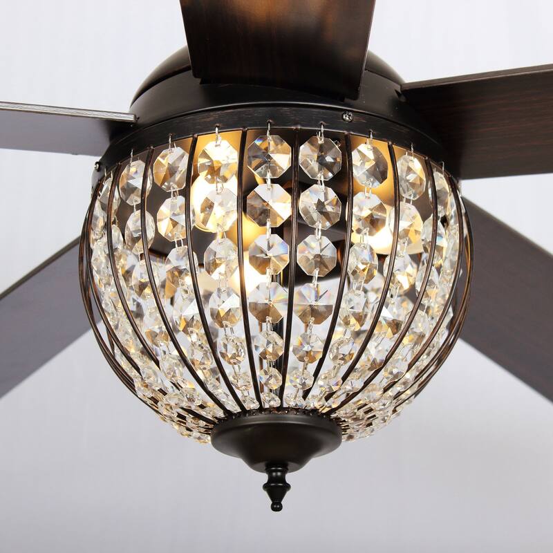 52 in. Indoor Antique Bronze Downrod Mount Ceiling Fan with Light Kit and Remote Control