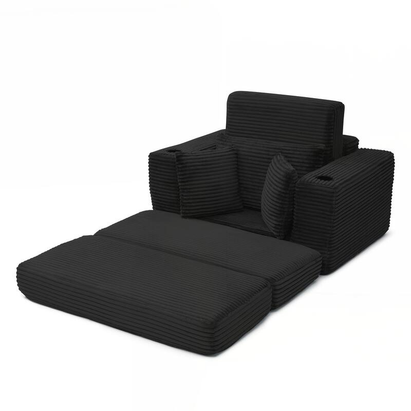 Chaise Lounge Chair for Reading, Living Room & Bedroom - Black