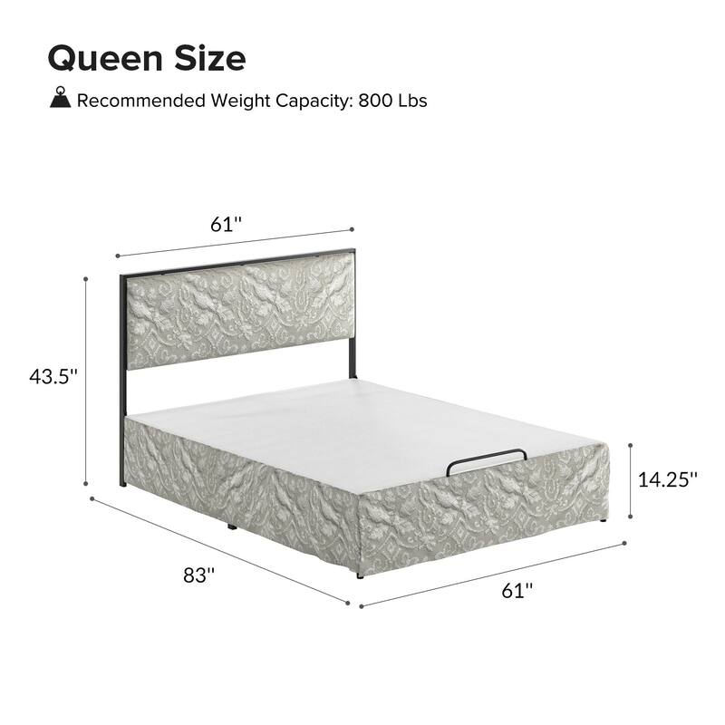 Oliver Modern Washable Slipcover Bed Upholstered Metal by HULALA HOME