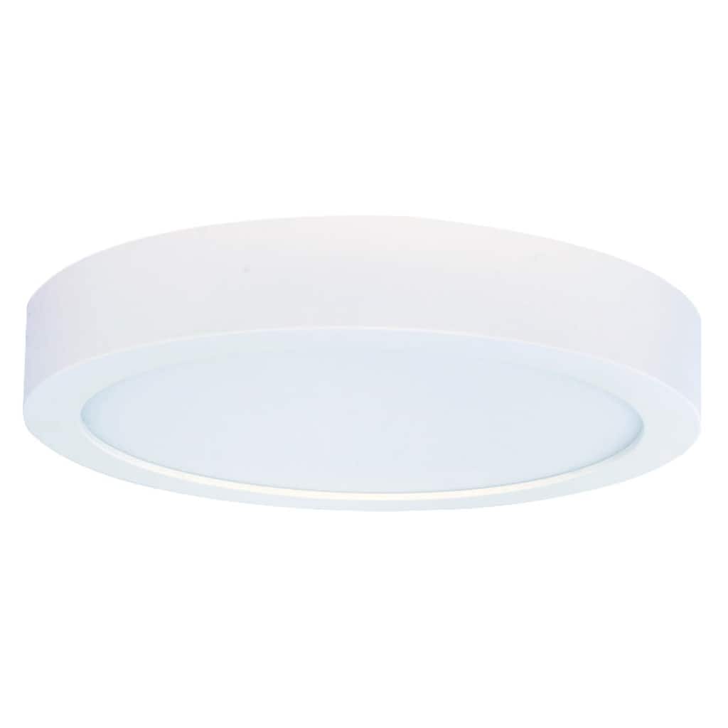 Bulbrite Single LED 9" Round Flush Mount Fixture, 75W Equivalent - White Finish