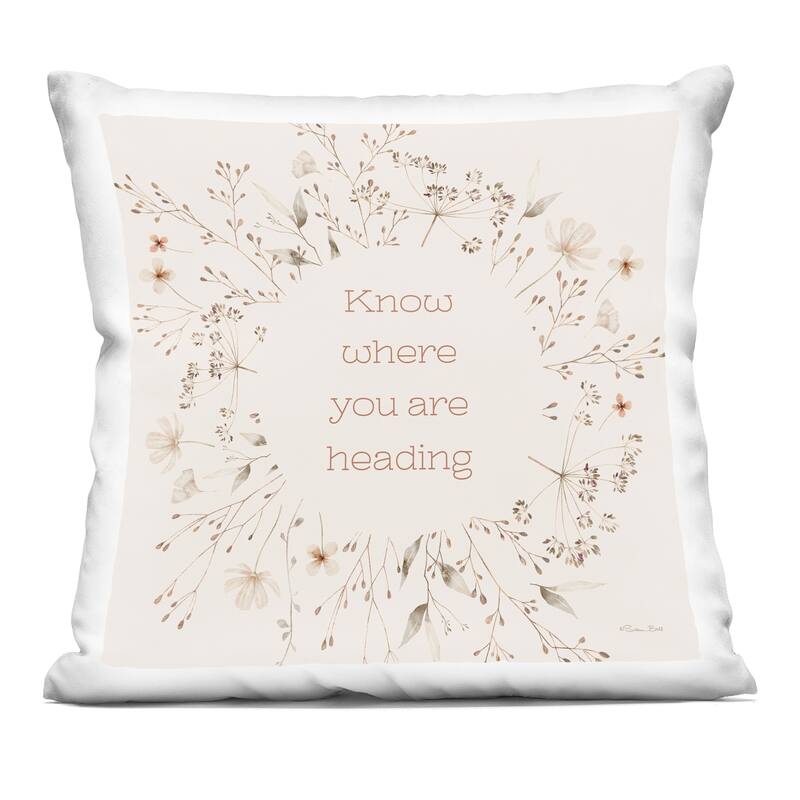 Stupell Know Where You Are Heading Decorative Printed Throw Pillow Design by Susan Ball - Accent - Polyester - Beige - Single