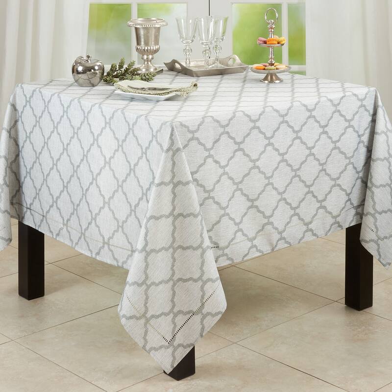 Tablecloth With Laser-Cut Hemstitch Design