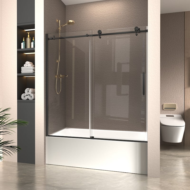 i-Homare 55 - 59 in.W x 60 in.H Tub Sliding Shower Door with Soft Closing System