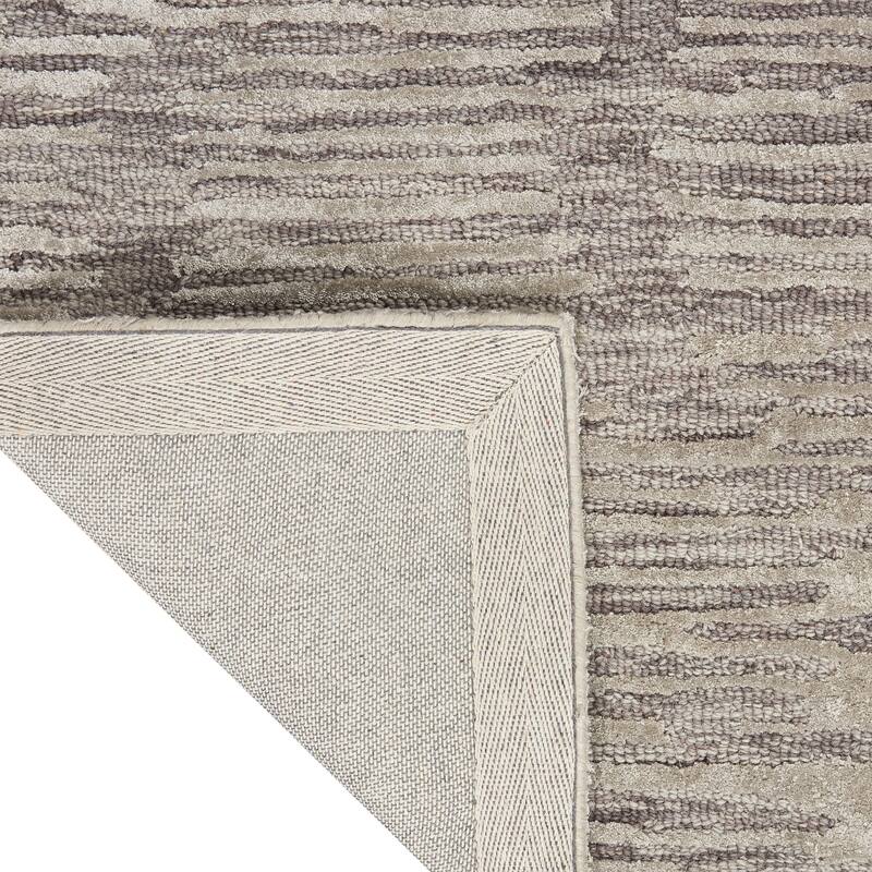 Calvin Klein Linear Modern Textured Shimmer Shag Area Rug