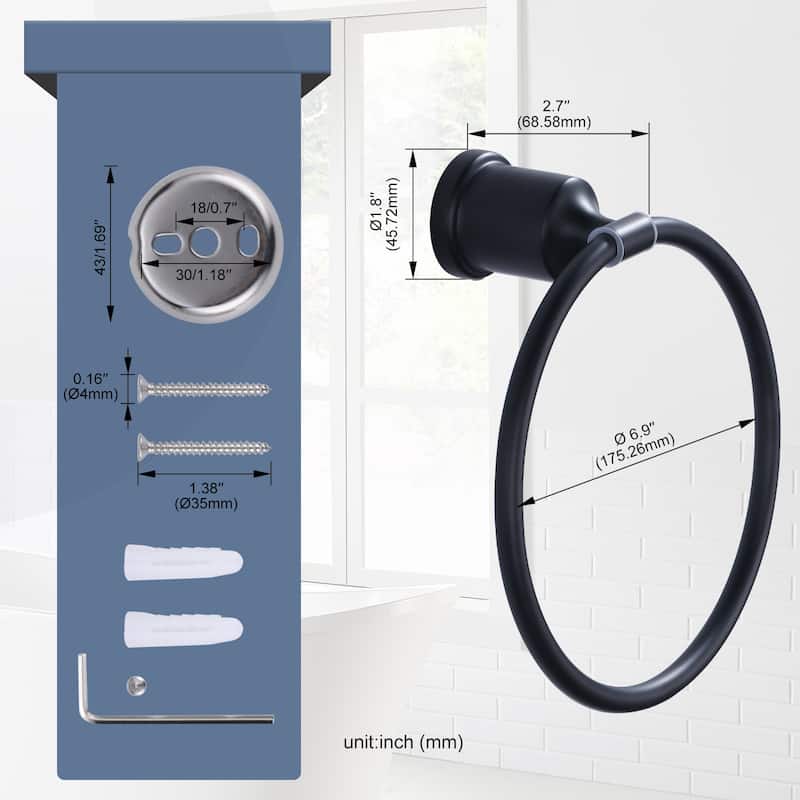 2PCS Wall Mounted Towel Ring