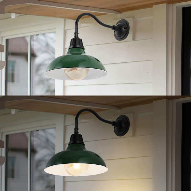 Stanley 12.25" Indoor/Outdoor LED Gooseneck Arm Sconce, By JONATHAN Y