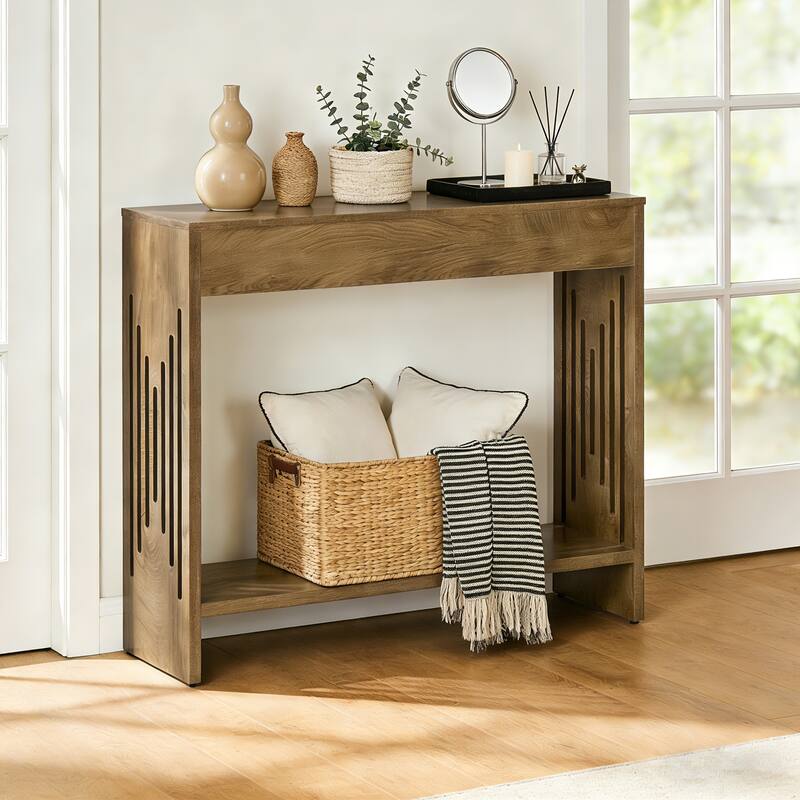 41.3-Inch Console Table Behind Couch, Wooden Farmhouse Sofa Table