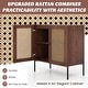 preview thumbnail 15 of 17, Costway Set of 2 Rattan Buffet Sideboard Wine Cabinet Cupboard - See Details