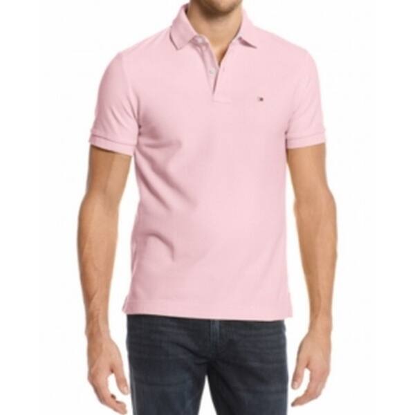 Shop Tommy Hilfiger New Light Pink Mens Size Xl Slim Fit Polo