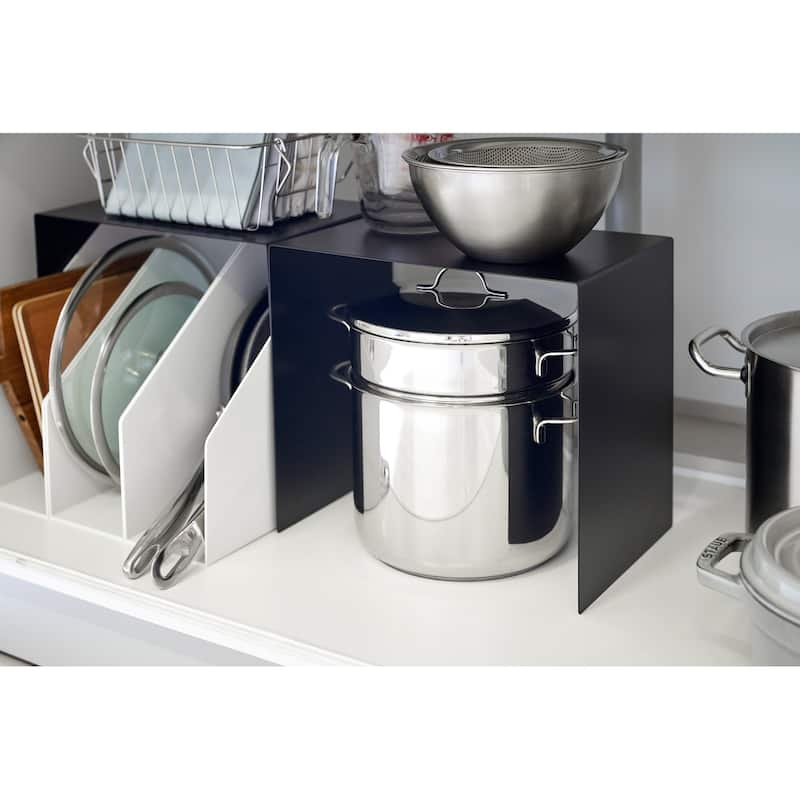 Yamazaki Home Riser (Set of 2), Steel, Supports 4 pounds, No Assembly - L 7.87 x W 12.2 x H 11.02 inches