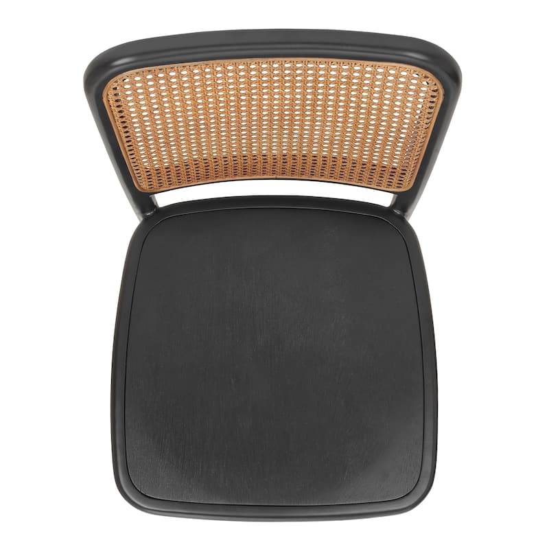 NPD Furniture Sonora Rattan Dining Side Chair Wood Seat
