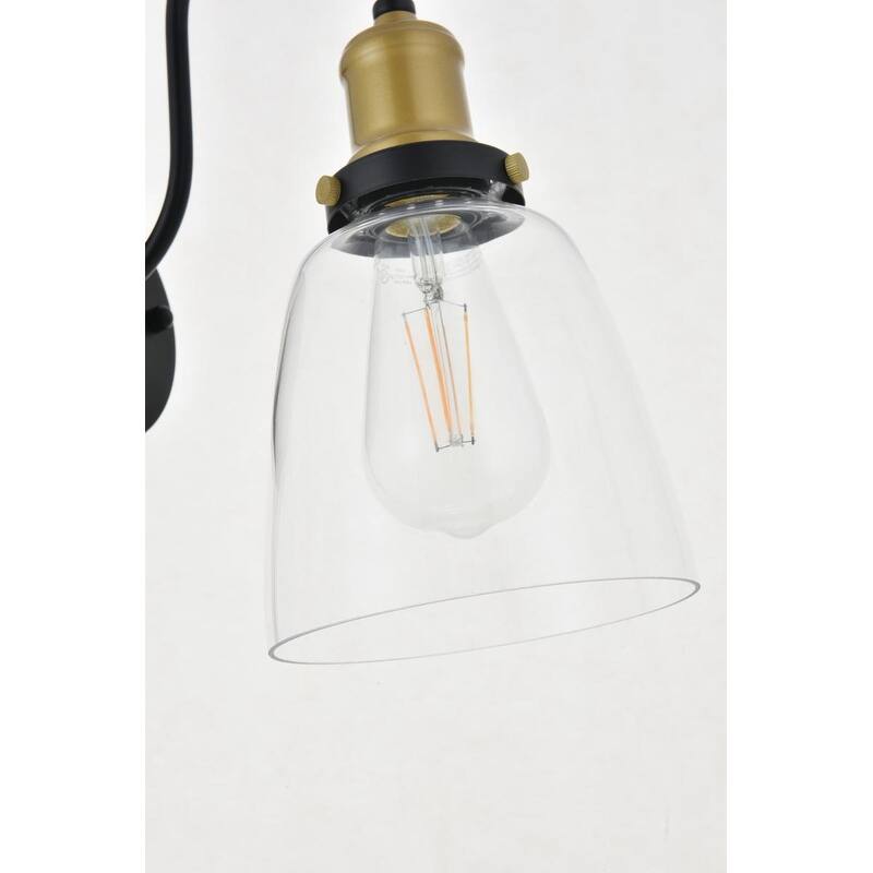 Rose 1 light brass and black Wall Sconce