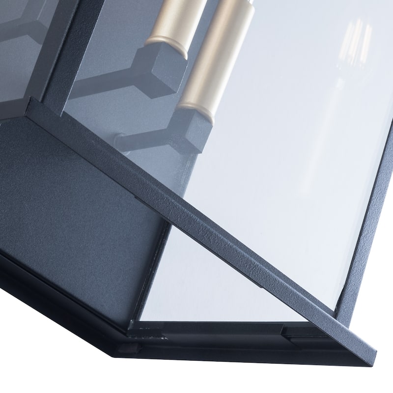 Maxax Black Metal Glass Shade Outdoor Wall Light