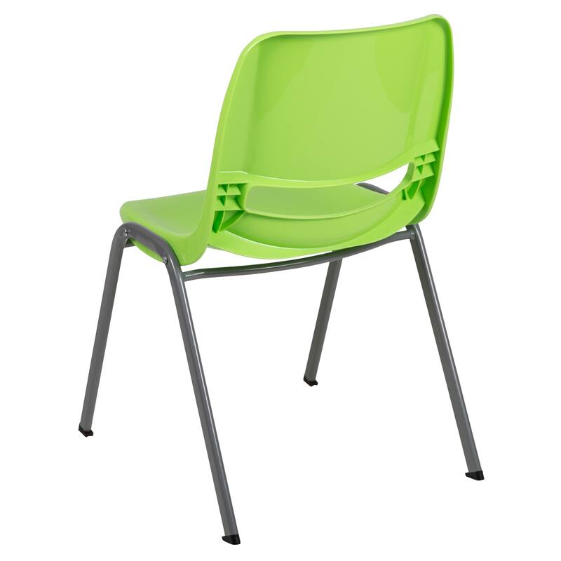 5 Pack 880 lb. Capacity Ergonomic Shell Stack Chair with Metal Frame - 23.5"D x 19.25"W x 32"H