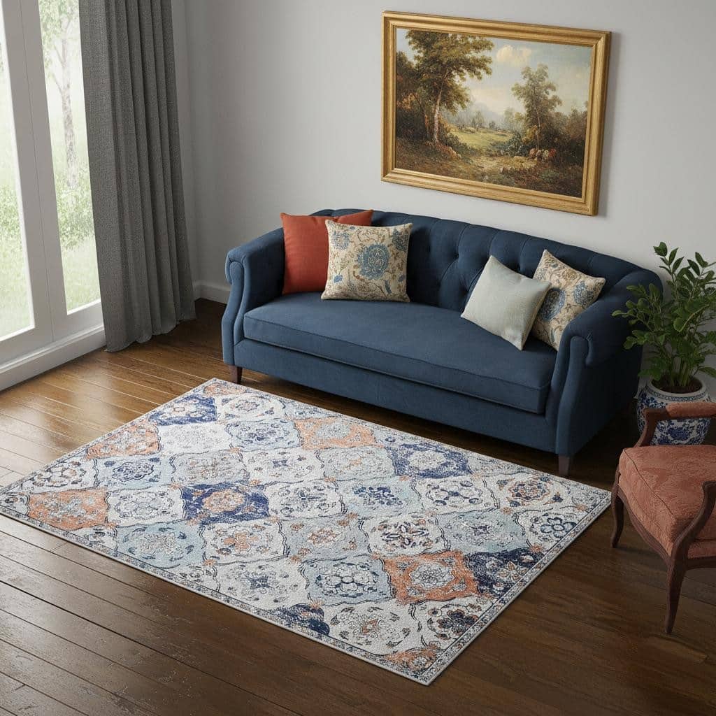 HomeRoots Patchwork Traditional Rectangle Area Rug